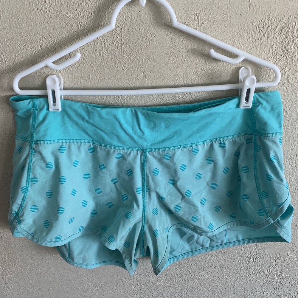 Lululemon speed shorts, light blue print